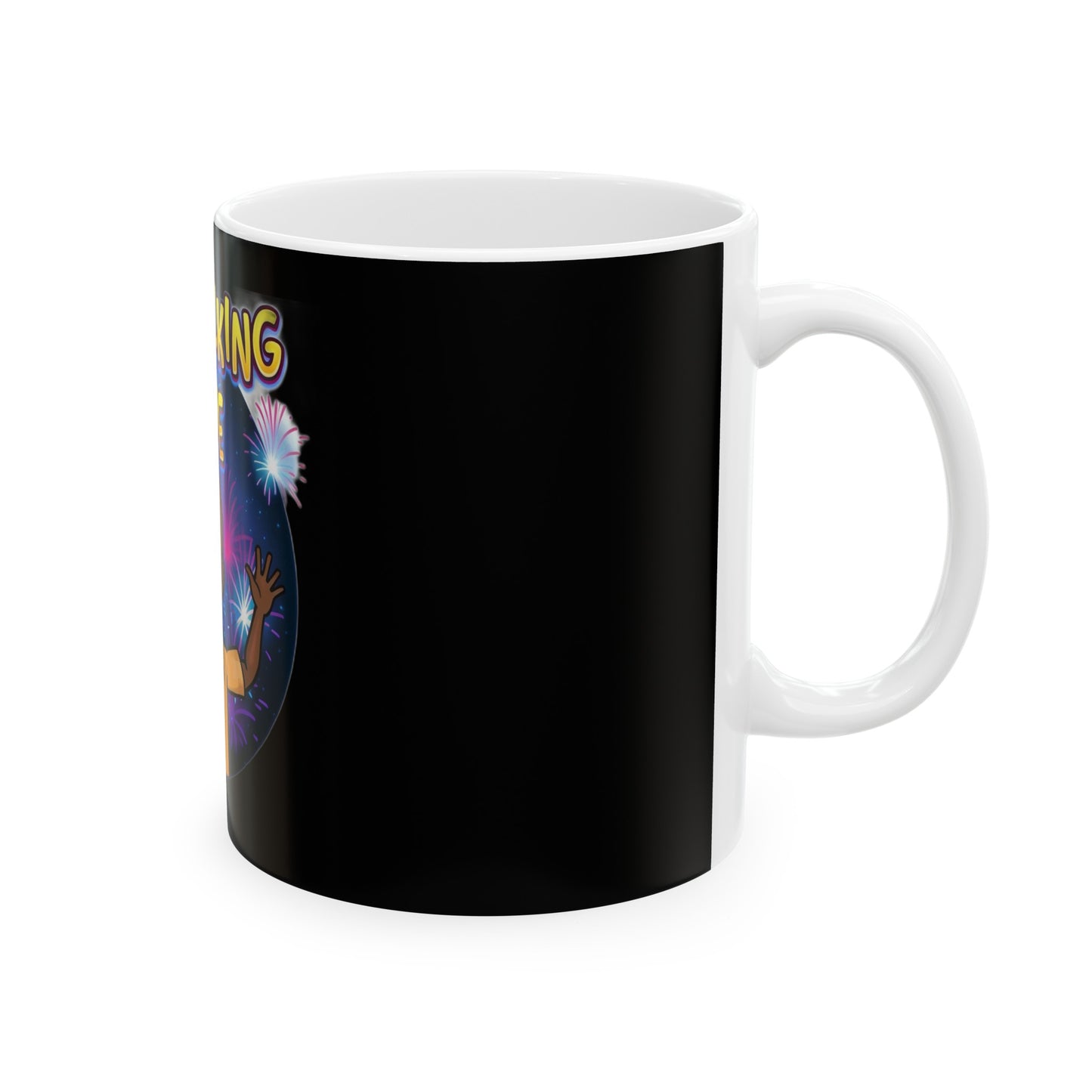 Walking Code TM Black Ceramic Mug, (11oz, 15oz)