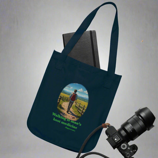 Walking is man’s best medicine Organic Canvas Tote Bag