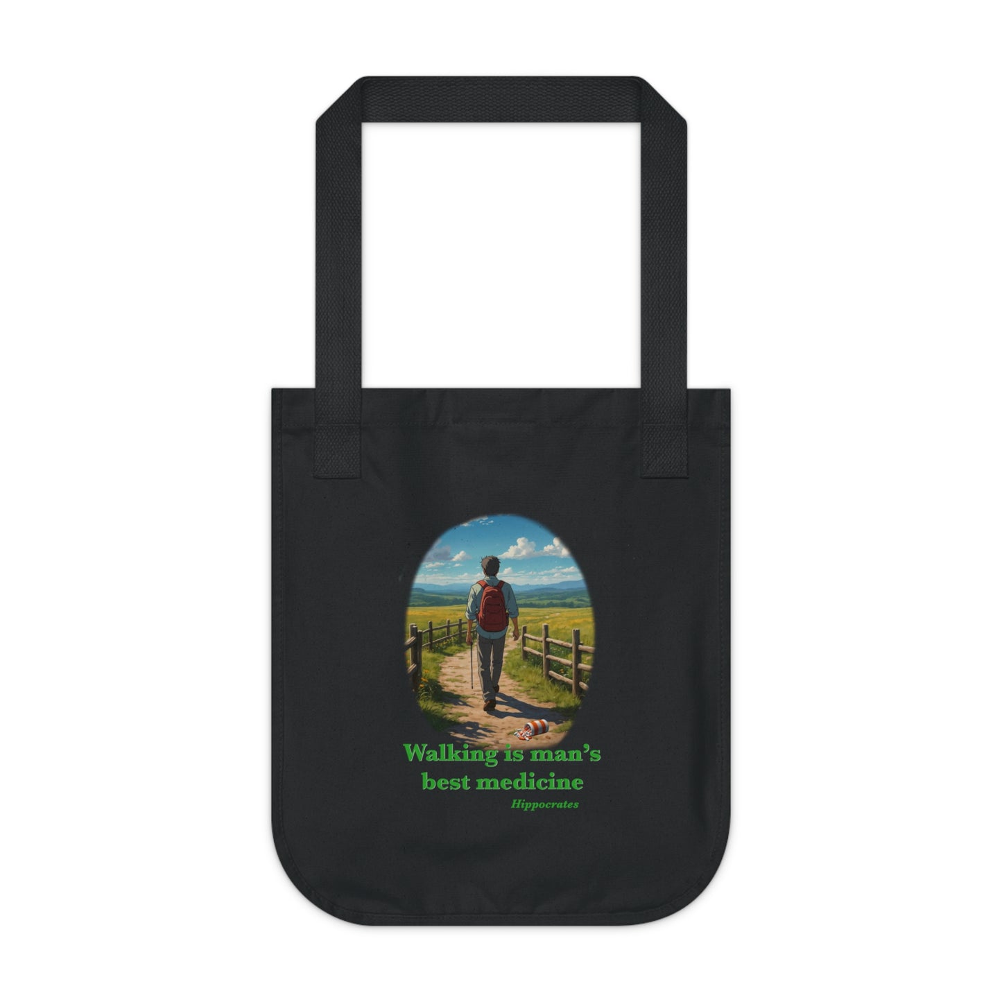 Walking is man’s best medicine Organic Canvas Tote Bag