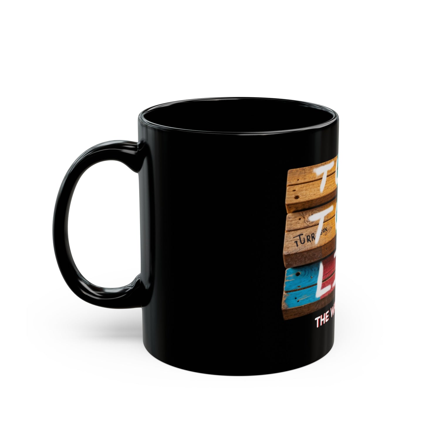 Turn Tuck Lift Black Mug (11oz, 15oz)
