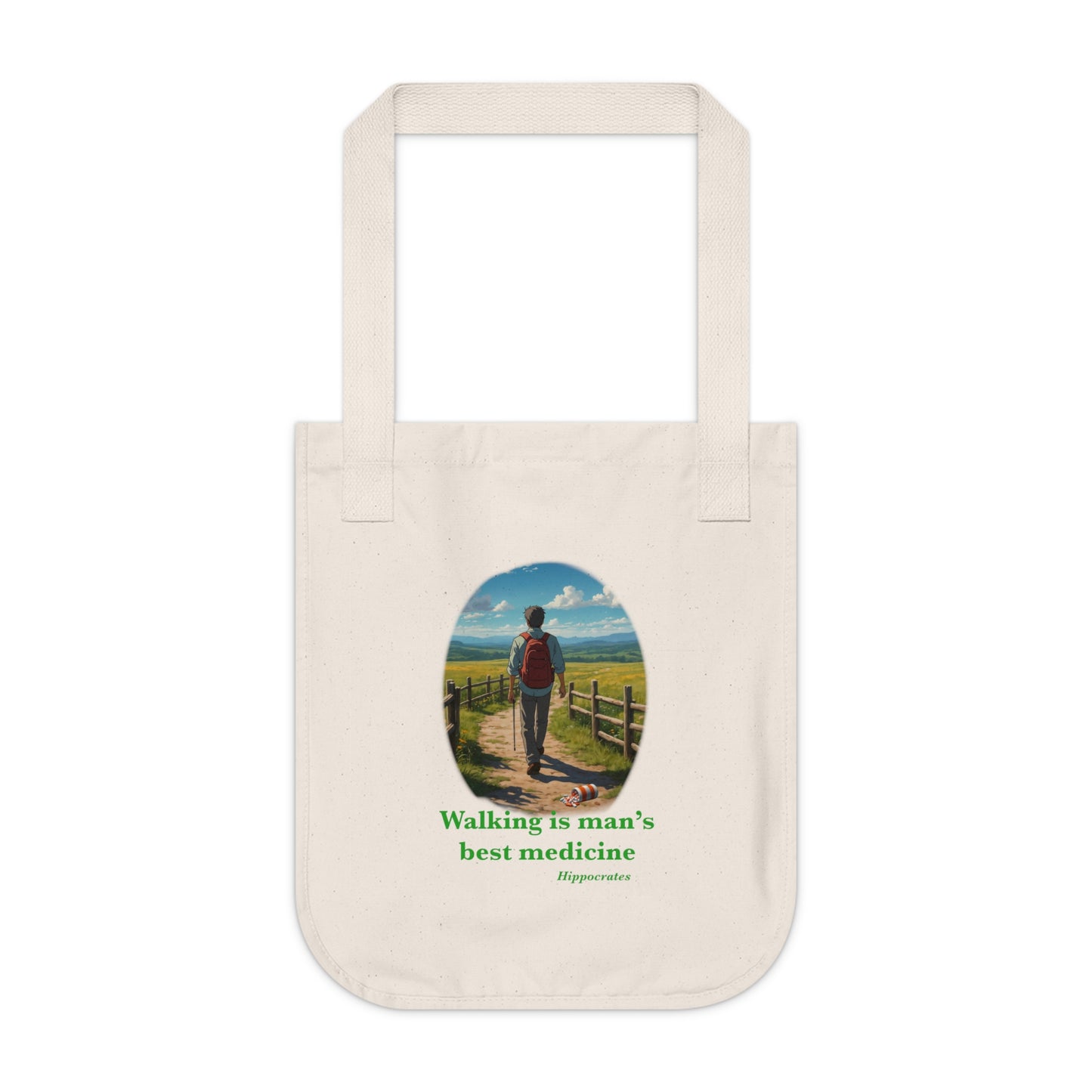 Walking is man’s best medicine Organic Canvas Tote Bag