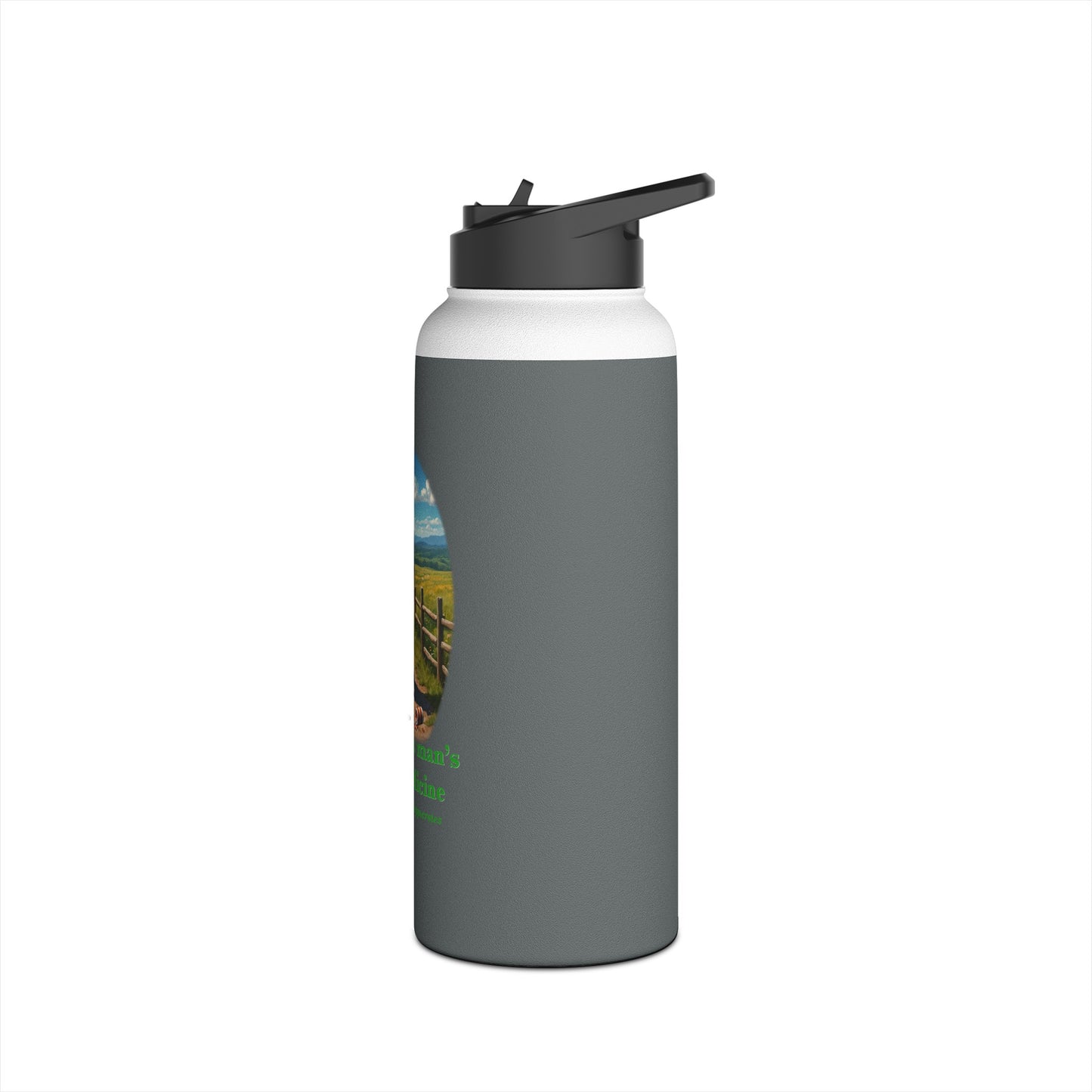 Walking is Man's Best Medicine Stainless Steel Water Bottle, Standard Lid