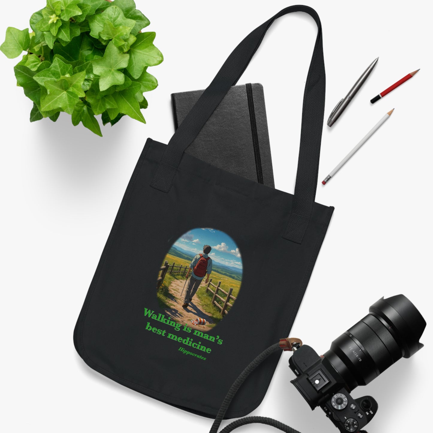 Walking is man’s best medicine Organic Canvas Tote Bag
