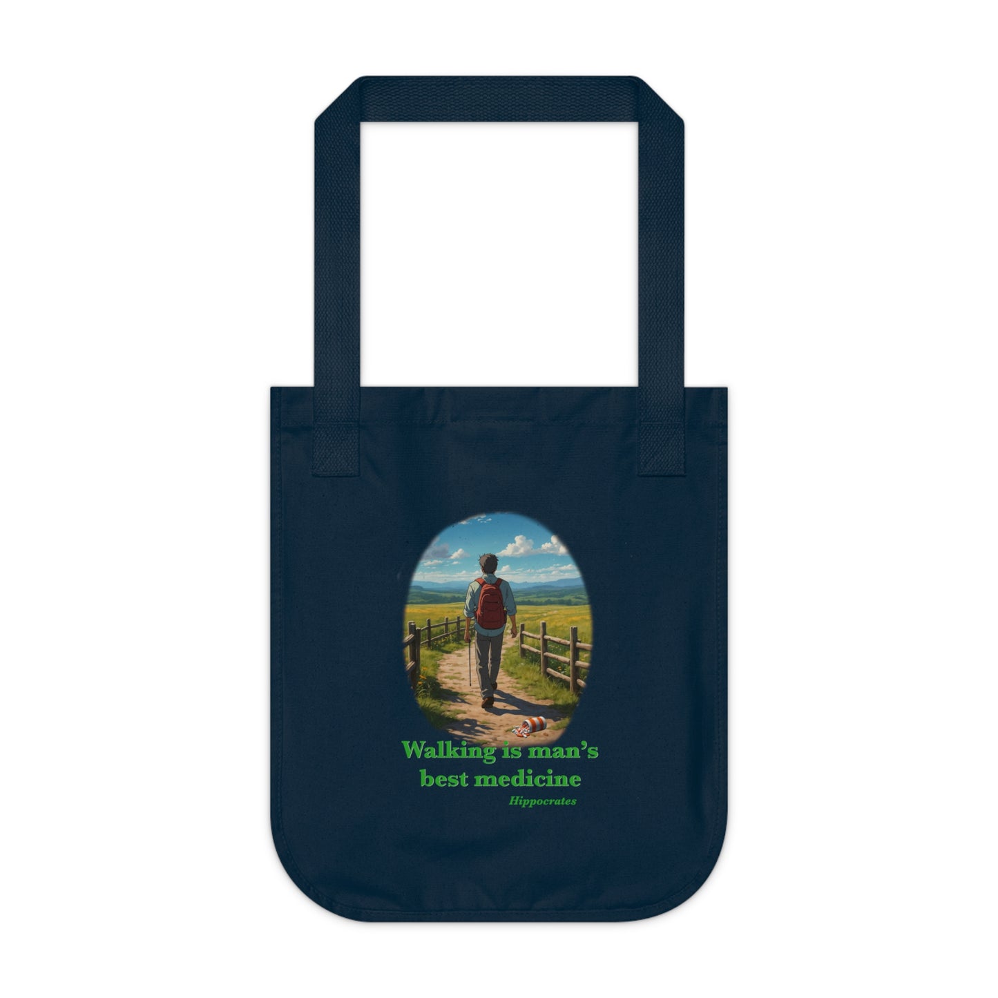 Walking is man’s best medicine Organic Canvas Tote Bag