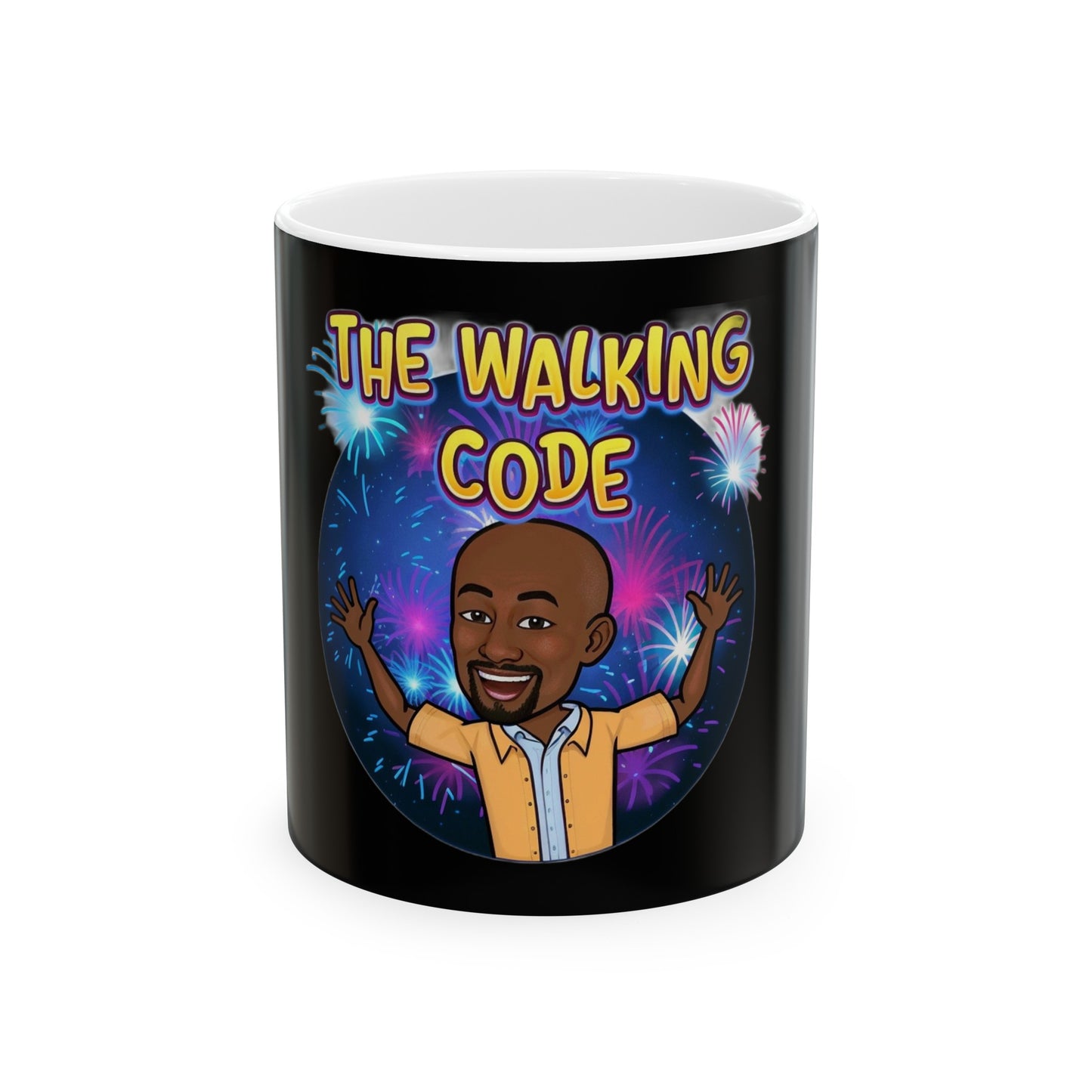 Walking Code TM Black Ceramic Mug, (11oz, 15oz)