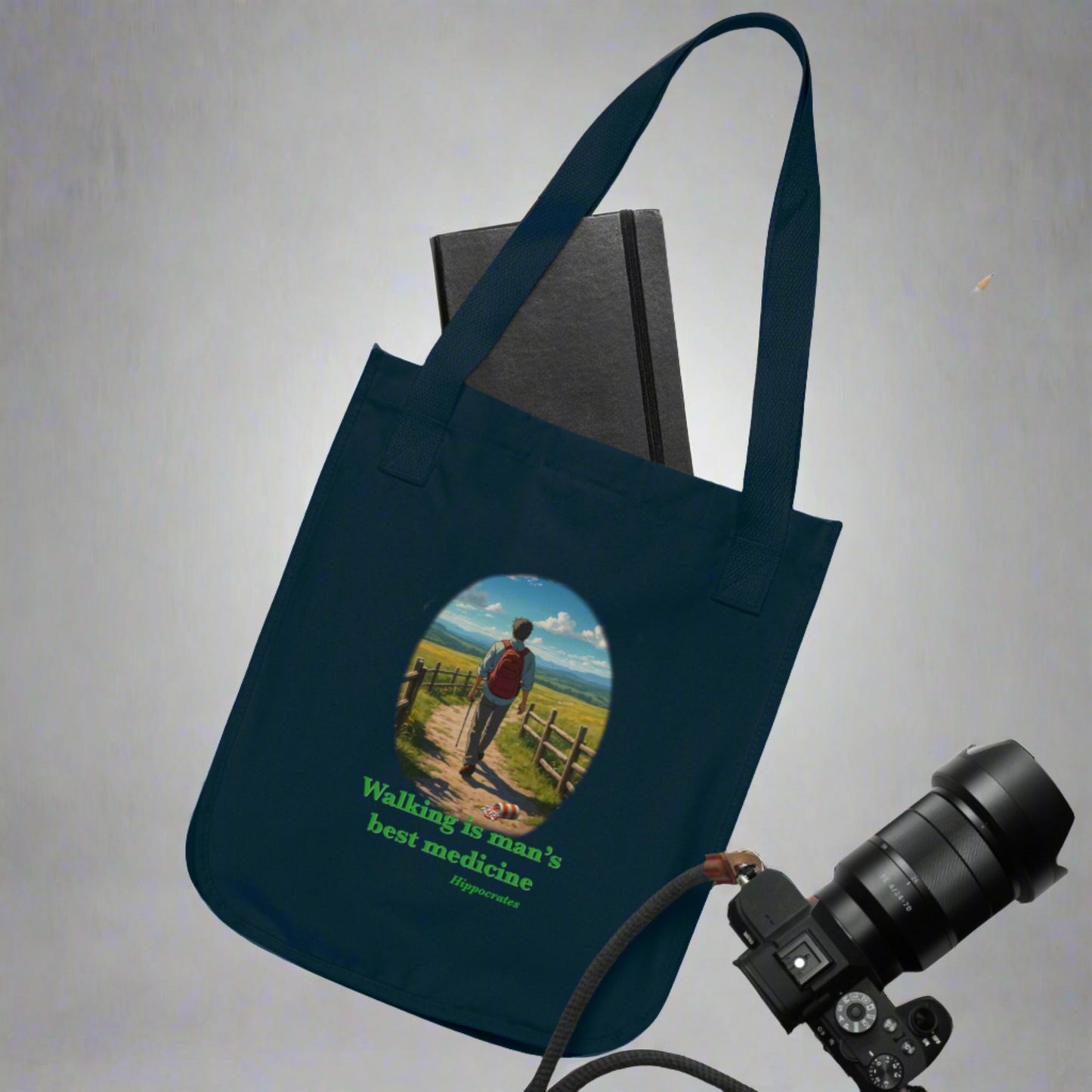 Walking is man’s best medicine Organic Canvas Tote Bag