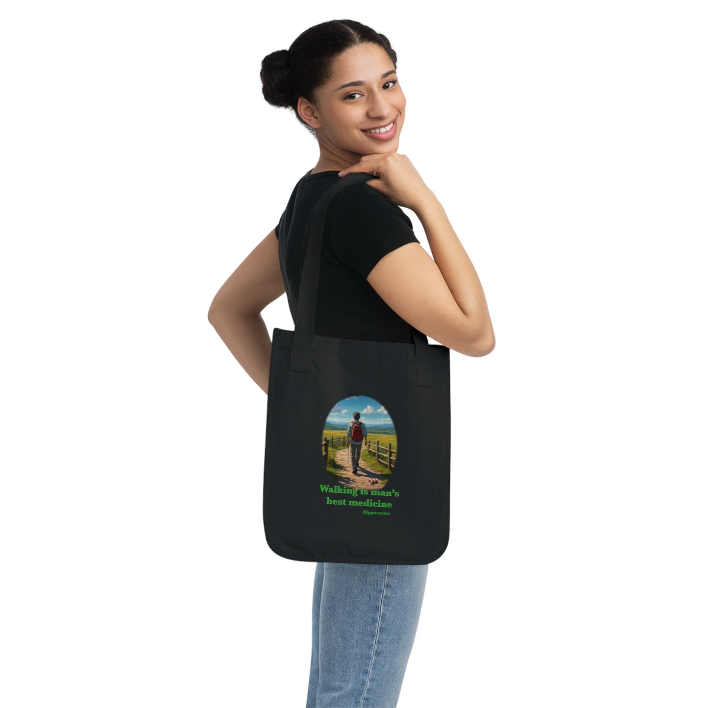 Walking is man’s best medicine Organic Canvas Tote Bag