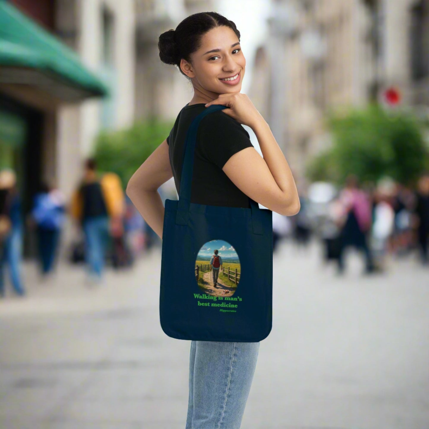 Walking is man’s best medicine Organic Canvas Tote Bag
